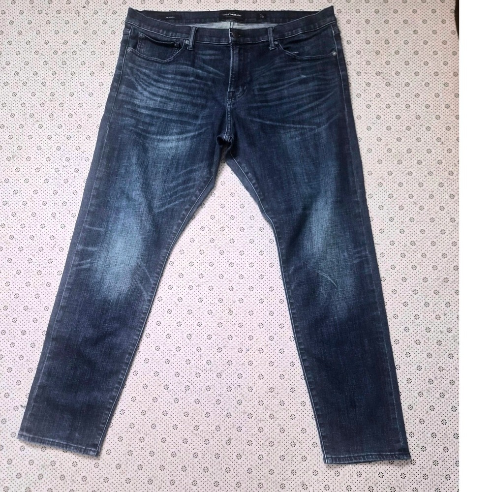 Lucky Brand 110 Skinny Jeans Mens 40x32 Dark Wash Blue Denim Stretch Tapered